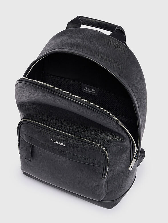 Leather backpack with logo - 2