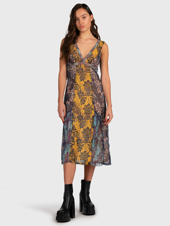 V-neck midi dress - 1