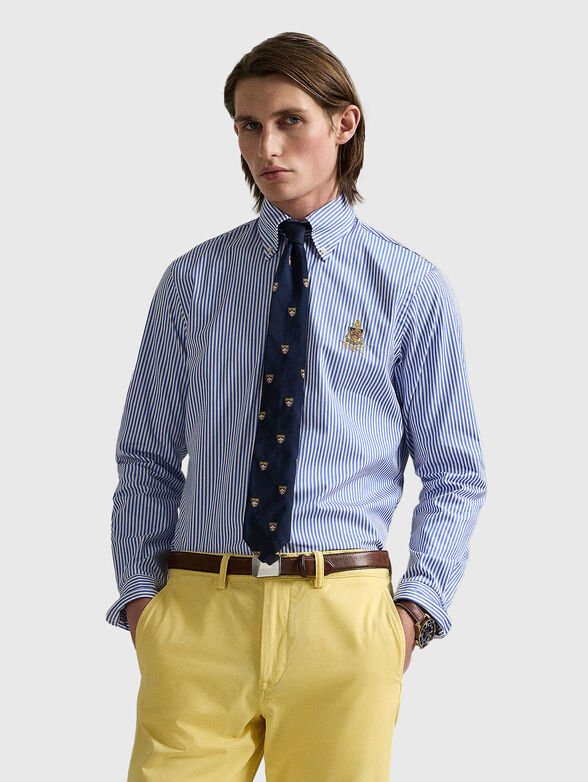 Striped cotton poplin shirt - 1