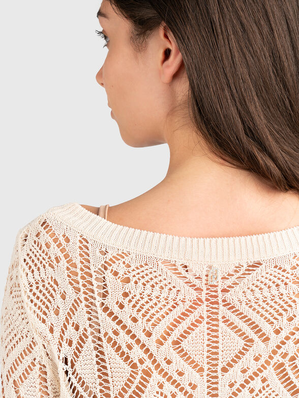 Knitted cotton blend sweater - 5