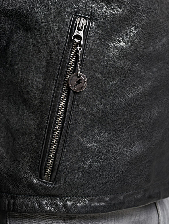 Leather biker jacket - 6