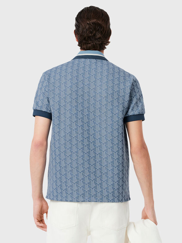 Polo shirt with accent collar in green - 3