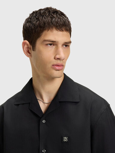 Short sleeved cotton shirt with logo - 4