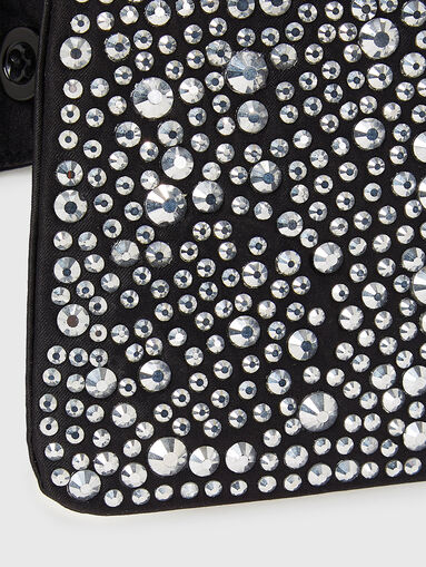 Black collar with appliqued rhinestones - 5