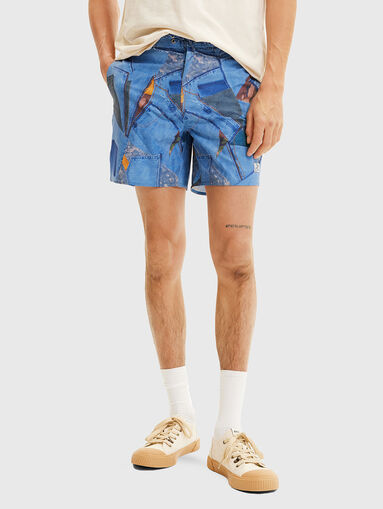 ALEX blue beach shorts with print - 3