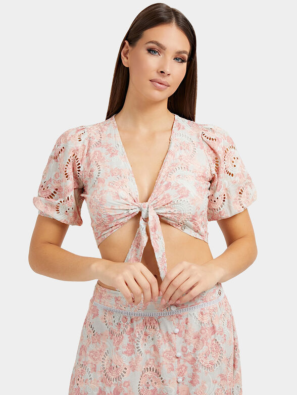 SILVIA multicolor top with embroidery - 1