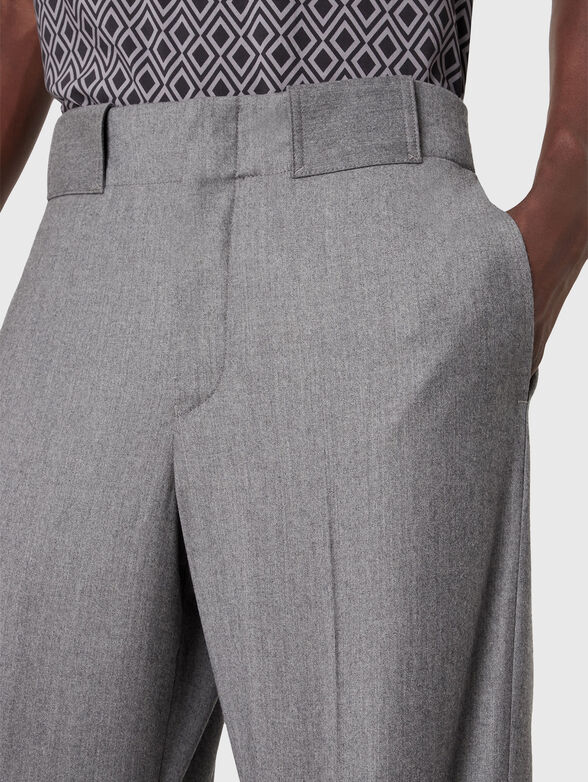 Wool and cashmere straight trousers - 3