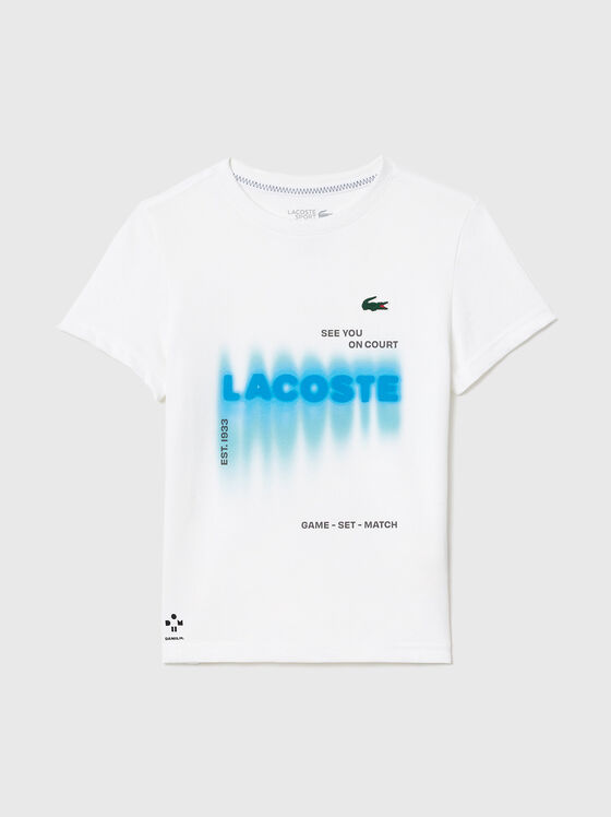 Бяла тениска с контрастен принт  - 1