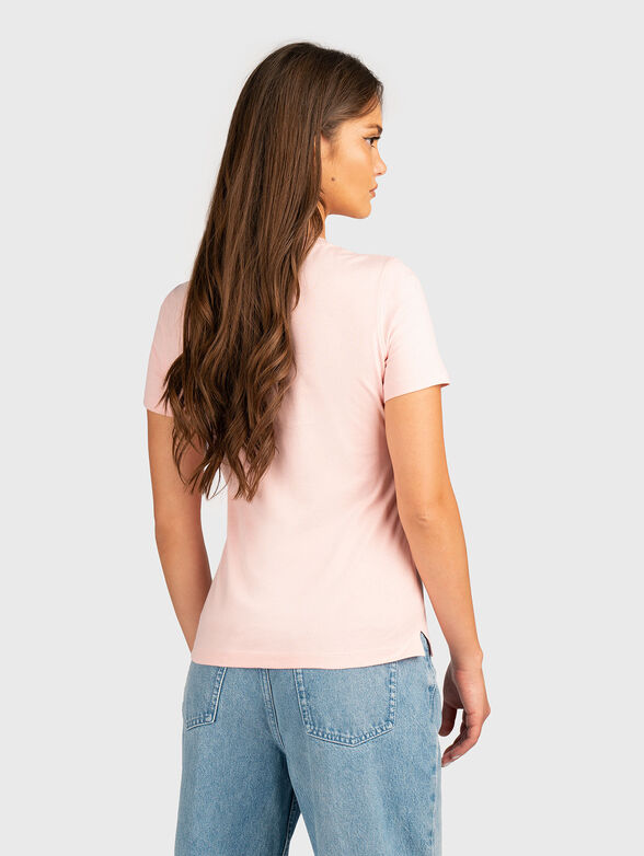 Pink T-shirt with rhinestones and logo - 2