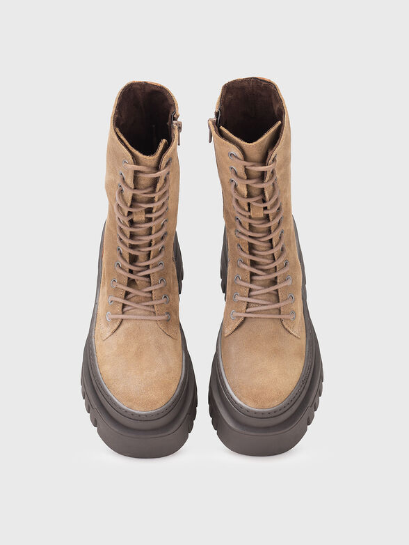 Suede boots with ties - 6