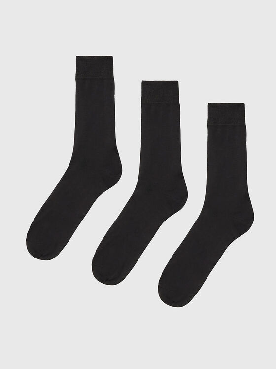 Тъмно сив сет от три чифта чорапи COTTON STRETCH - 1