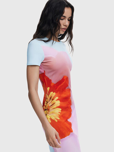 Light blue dress with floral print - 4