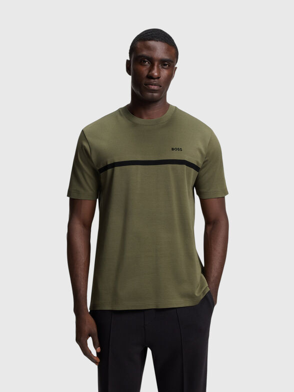 Cotton T-shirt with contrasting trim  - 1