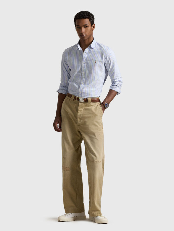 Striped shirt with logo embroidery - 1