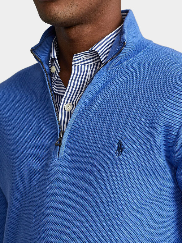 Blue sweater with zipper - 4