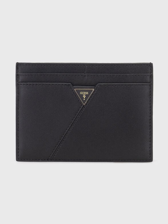 Black card holder with logo detail - 1