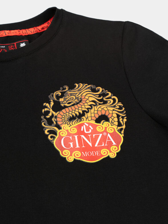 Black T-shirt with print - 3