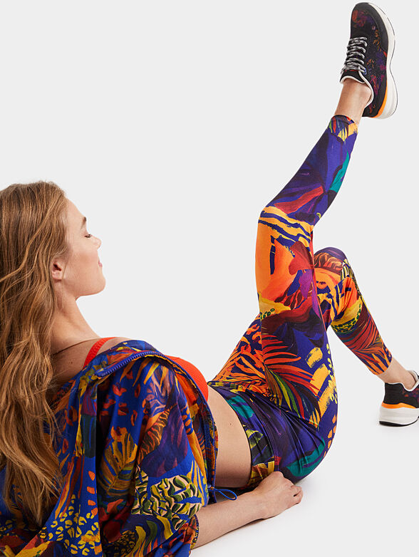 VOLEY leggings with tropical print - 5