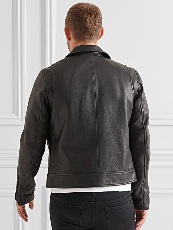 Leather biker jacket - 3