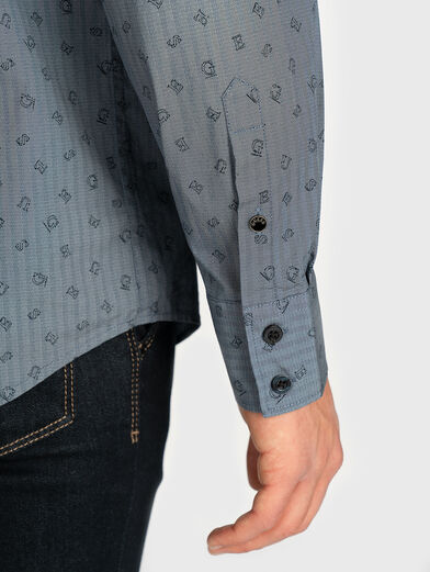 Cotton shirt with logo print - 6