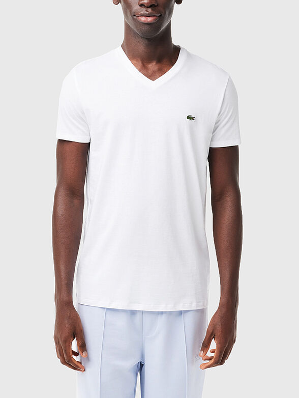 Black T-shirt with logo detail  - 1