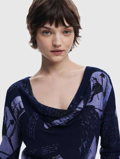 Long sleeve blouse with print - 4