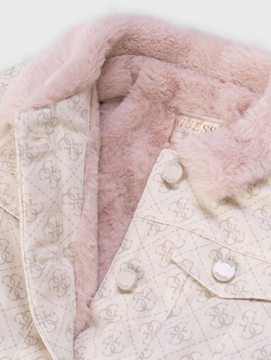 Denim jacket with 4G monogram logo print - 5