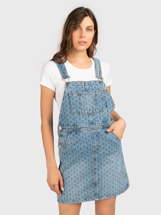 Denim jacket with monogrammed logo - 1