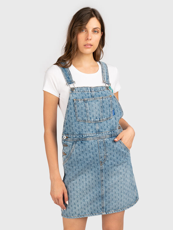 Denim jacket with monogrammed logo - 1