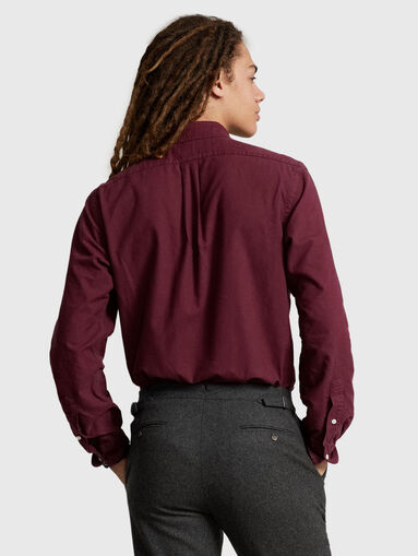 Cotton shirt in bordeaux  - 3
