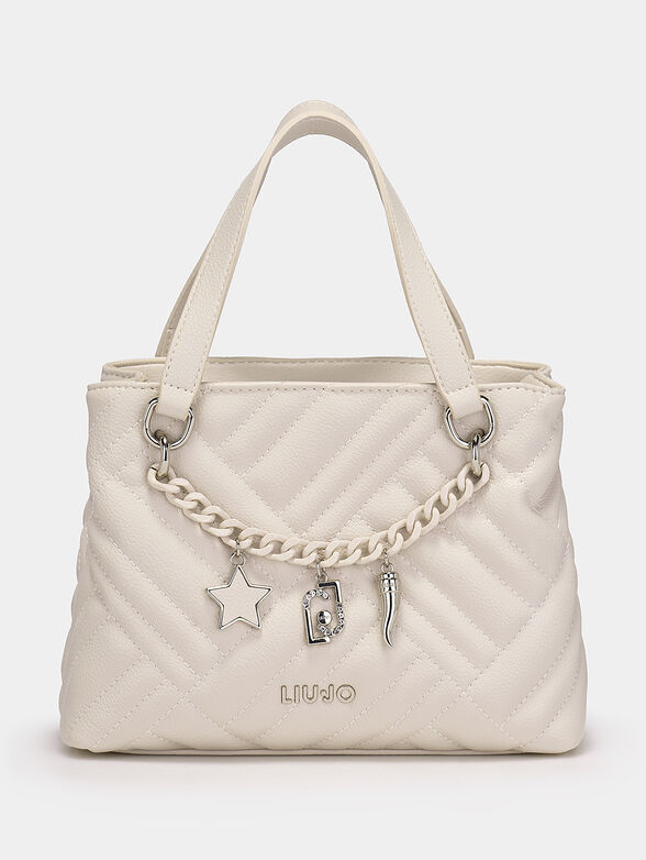 Hand bag with chain and logo pendants - 1