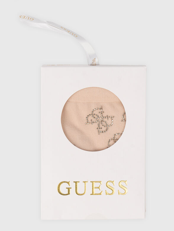 Socks with appliqued rhinestones and logo - 2