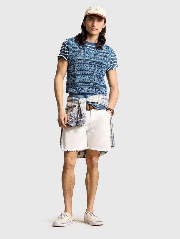 Sleeveless sweater in blue - 2