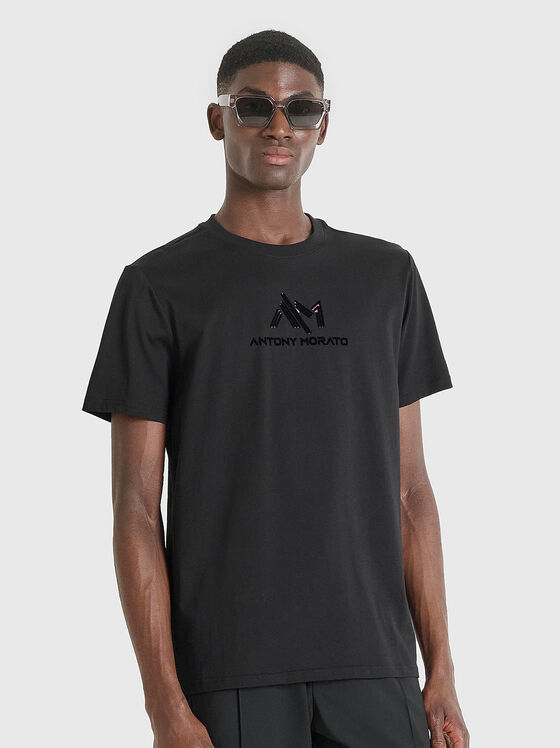 Черна тениска от памук - 1