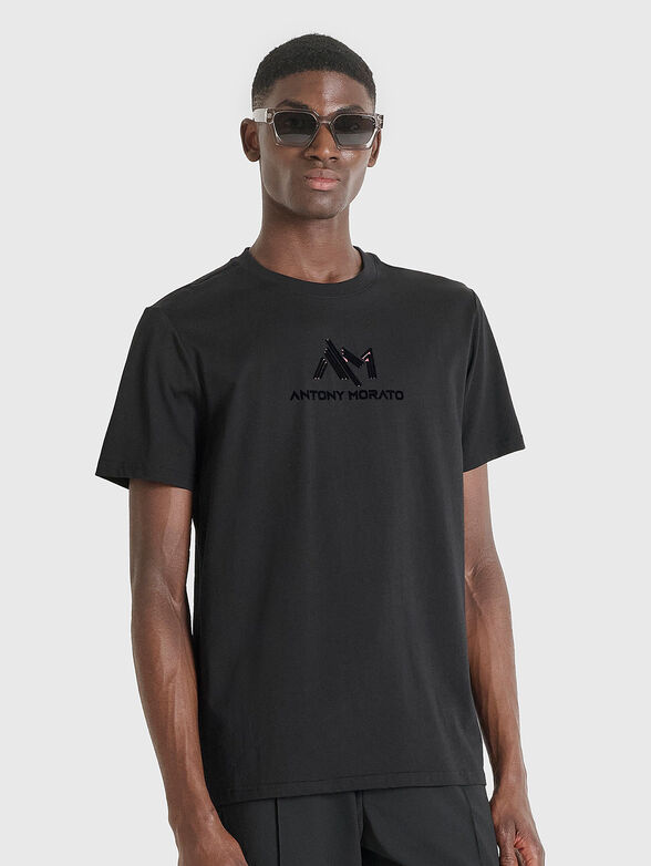 Black cotton T-shirt - 1