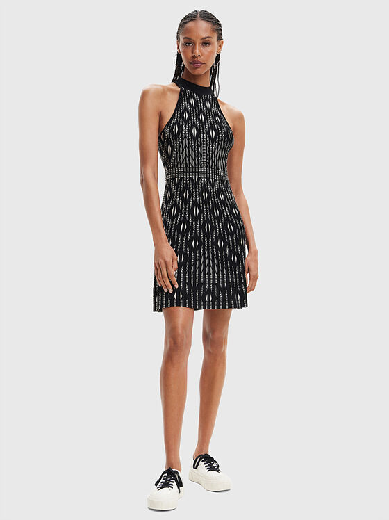 EL HAVRE black dress with geometric print - 1
