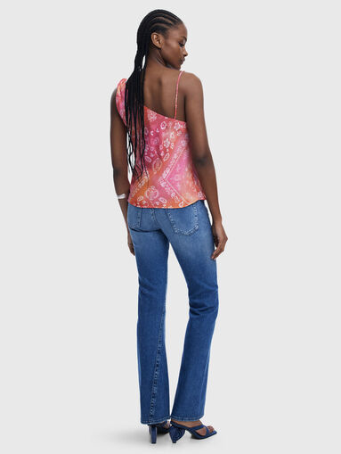 Top with accent strap and print - 2
