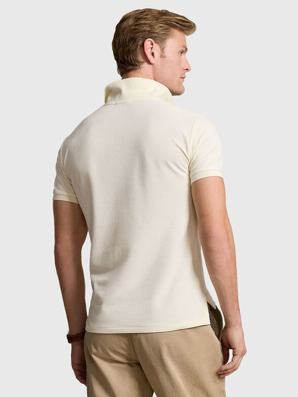 Cotton polo shirt in ecru color - 3
