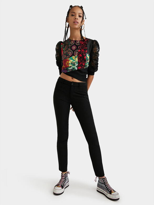 Blouse with lace sleeves - 2