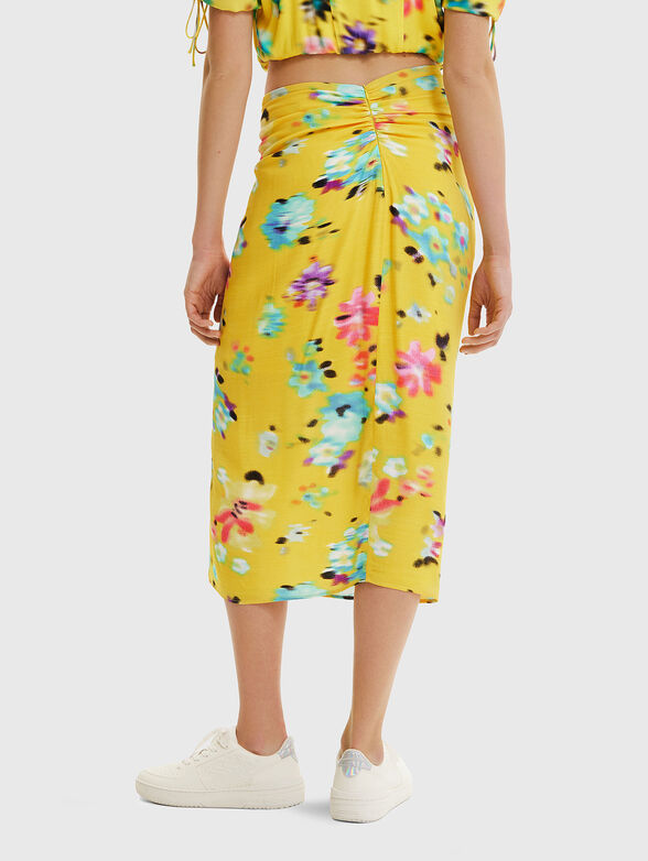 Midi skirt with floral print - 2