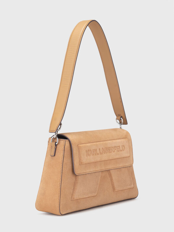 Leather and suede bag with accent logo - 3