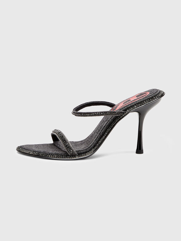 D-HAVANNA SDL heeled mules in rhinestones denim - 4