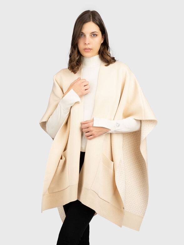 Wool blend poncho - 1