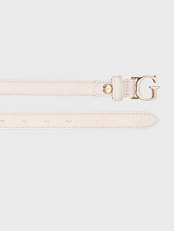 Leather belt with logo buckle - 2
