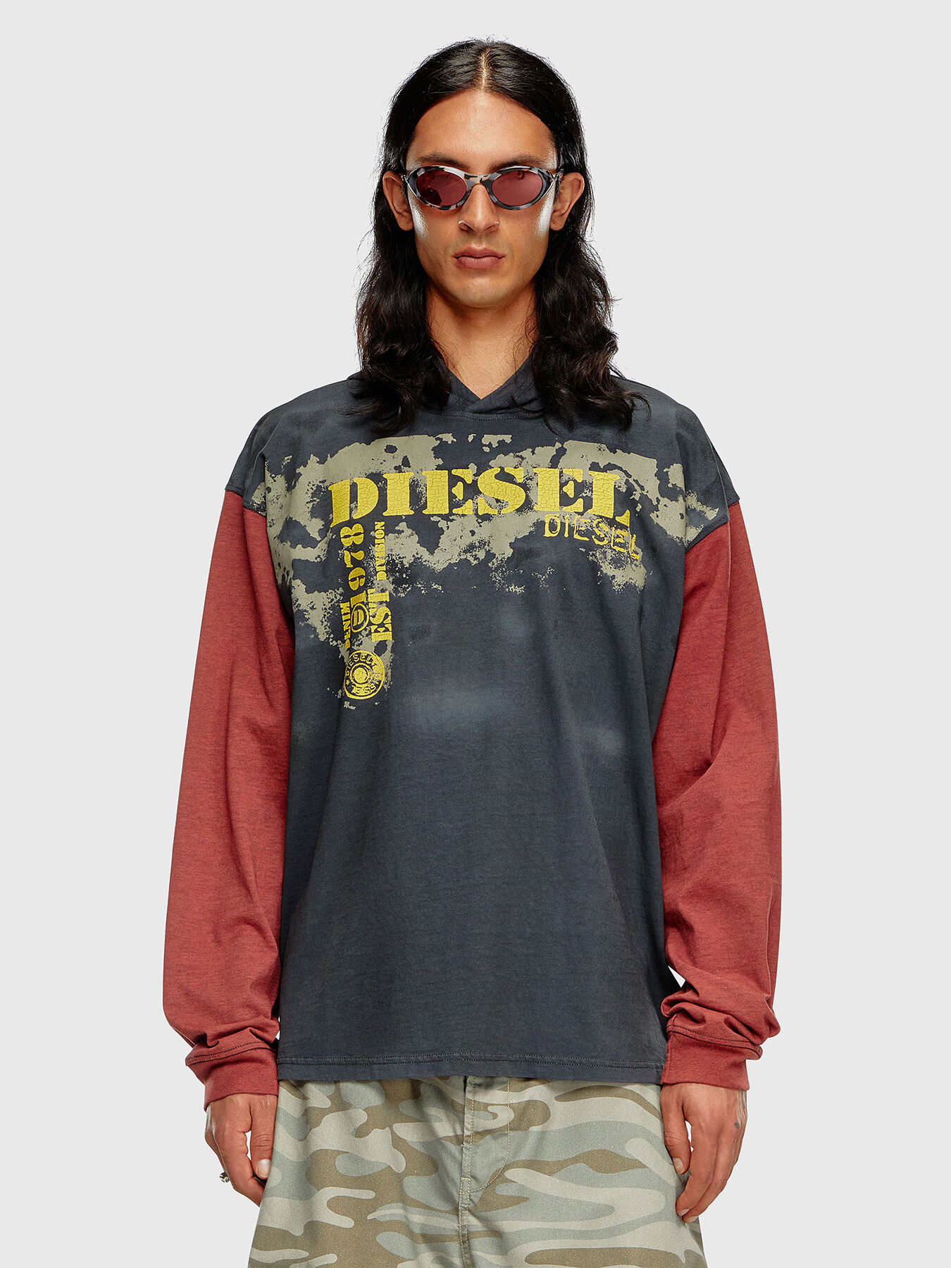 【DIESEL】T-Boxt-Ls-Hood Men's Hoodie with Diesel label | Black | Diesel