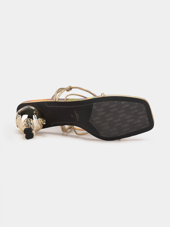 IKON HEEL gold sandals with accent heel  - 6
