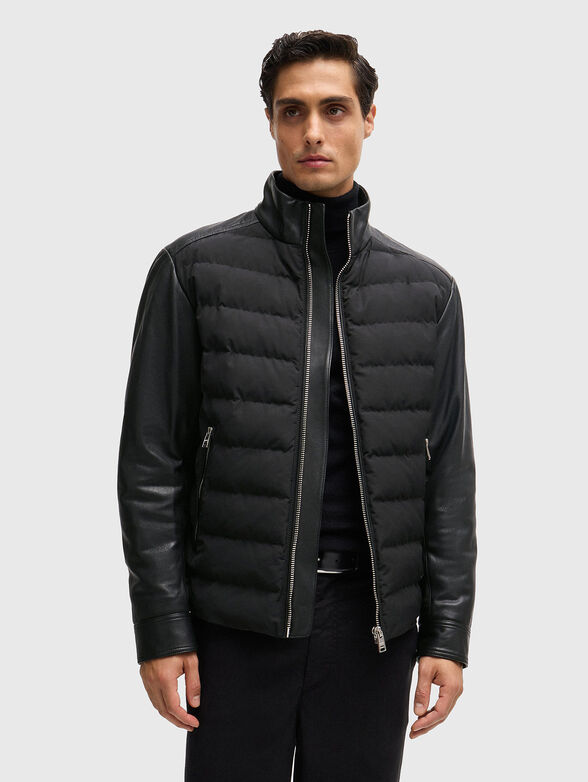 Jacket with quilted effect and contrast sleeves  - 1