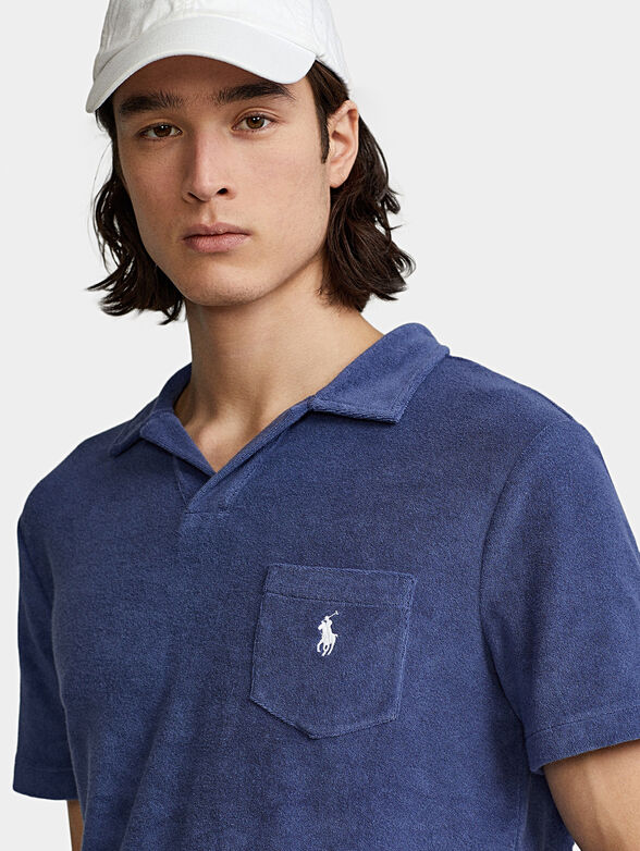 Blue Polo-shirt with pocket - 3