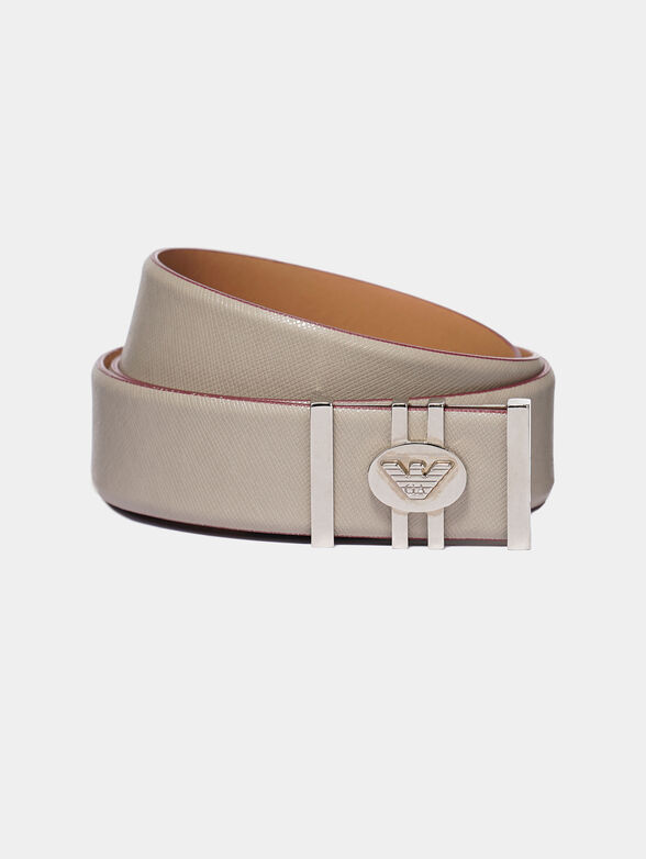 Ecru leather belt - 1