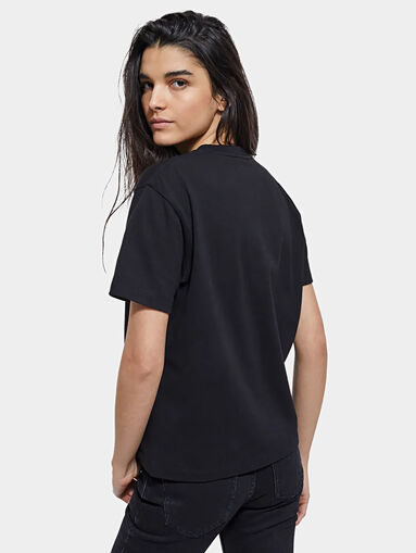 Black T-shirt with logo print - 3
